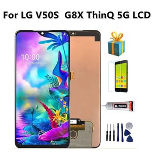 LG G8X ThinQ V50S ThinQ 5G 용 AMOLED 디스플레이 스크린 교체 디지타이저 어셈블리 LM-V510N LCD 디스플레이 키트 포함, 1개, V50S No Fame