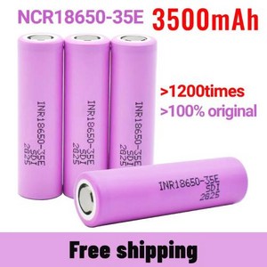 18650 오리지널 고전력 18650 충전식 배터리 Inr18650 35e 18650 배터리 리튬 이온 3.7V 3500mah 25A 방전 신제품, 6개