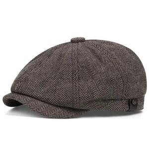 베레모 헌팅캡 팔각모 플랫캡 울 레트로 힙합 남성용 프리사이즈 Flat Cap Wool Vintage Octagonal Hat Peaky blindes