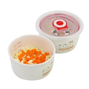 [1+1] 순수아 도자기 밀폐용 이유식용기 200ml 2개입, 1세트