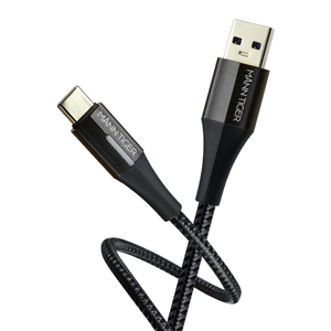 [1+1] 만타이거 제니스 USB3.0 C타입 갤럭시 아이폰 고속충전 케이블, 2개, 블랙, 3m