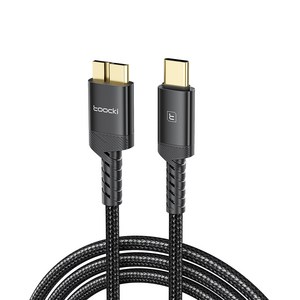 Toocki USB 연장케이블 연장선 미니5핀 USB3.0 마이크로B 외장하드 케이블, C-마이크로 B, 1m, 1개입