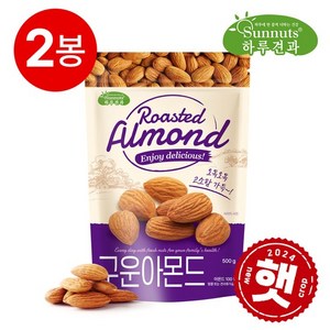 [하루견과] 프리미엄 2024년산 구운아몬드 500g 2봉 (총1kg), 하루견과 프리미엄 2024년산 구운아몬드 500g 2봉, 2개