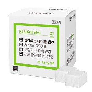 티슈의정석 무형광 업소용 대용량 뽑아쓰는 테이블냅킨 60/80/100밴드, 80개, 90매입