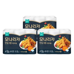 모나리자 안심3겹 천연펄프 키친타올, 140매, 18개