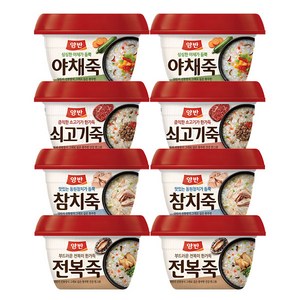 양반 4종 세트 야채죽 2개+ 쇠고기죽 2개+ 참치죽 2개+ 전복죽 2개, 285g, 8개