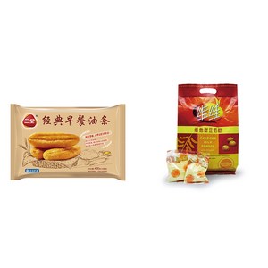 홍홍 중국식품 삼전 요우티아오 400g + 또우장 SET 유티아오 YOUTIAO 중국꽈배기 떠나이펀 두유파우더, 860g, 1세트