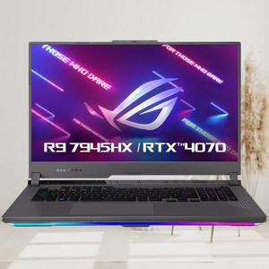 에이수스 2023 ROG 스트릭스 G17 라이젠9 라이젠 7000 시리즈 지포스 RTX 4070, Eclipse Gay, 512GB, 16GB, Fee DOS, G713PI-LL006