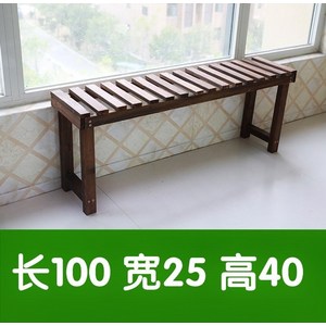 방부목 원목 화분 선반 야외 꽃 방수 및 자외선 차단제 단층 1-2 층 바닥 서있는 받침대 정리대 선반, 싱글 길이 100cm 폭 25cm 높이 40cm, 1개