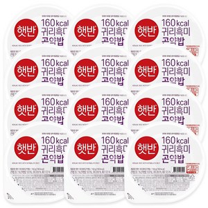 햇반 귀리흑미곤약밥, 150g, 12개