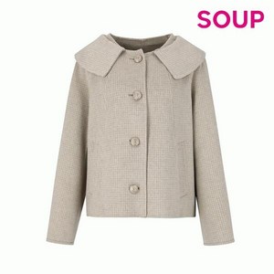 [숲(엔터)] SOUP 체크패턴 솔리드 숏 카라 자켓 SZAJK8E 12