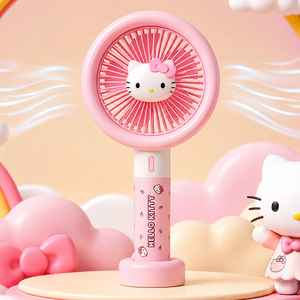 (아미자드) 산리오 헬로키티 탁상용 미니 선풍기 저소음 무소음 USB 충전식 휴대용 손선풍기 사무실 학생용, 핸디/핑크 골드박스 특가