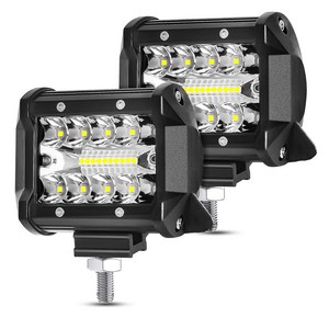 LED 자동차 안개등 자동차 추가 자동 조명 굴착기 트랙터 SUV 후진 주간 주행 등 12V-24V, 60W-20LED, 1세트