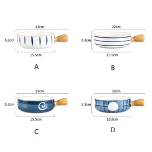밥그릇 냉면/라면 국그릇 북유럽 도자기 면기 우동기 덮밥 우동 4P/2P세트 커플식기 홈세트 도자기, A+B+C+D, 1개