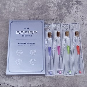 지쿱 칫솔 4개 GCOOP Toothbush 가공금 숯분 첨가, 1개입