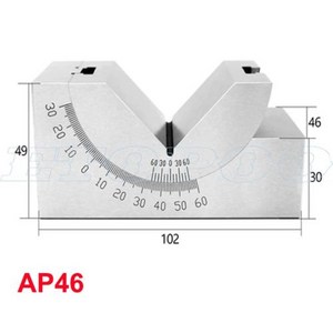밀링 머신 정밀 부품 조정 가능 패드 03060 각도 게이지 디버그 V 블록 앵글러 탑 툴, AP46