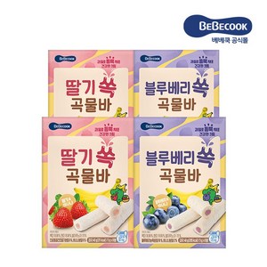 베베쿡 딸기 쏙 곡물바, 딸기맛, 40g, 4개