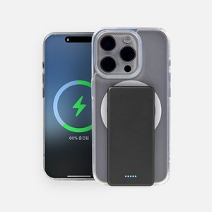 [플렙] 맥세이프 미니 보조배터리 5000mAh 초경량 100g 초미니 13mm 고속 무선충전 (신제품), 스페이스 그레이