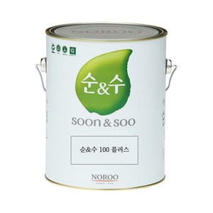 친환경 벽지 벽면 페인트 무광 노루페인트 순앤수100 4L, 백색(흰색), 1개