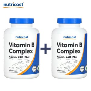 뉴트리코스트 비타민 B 콤플렉스 460mg 캡슐 240캡슐 1서빙 460mg 240회분 Vitamin B Complex Capsules [460 MG] [240 CAPS], 2개, 240정