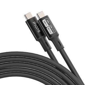 프롭스 240W 40Gbps 8K/60Hz USB4 C to C타입 PD3.1 초고속 충전 케이블, 1개, 제트 블랙, 1.8m