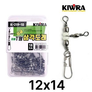 키우라 싱글 콤비 T형 삼각도래 벌크 K-219 갑오징어 쭈꾸미 채비 낚시, 12X14호(18개입), 1개