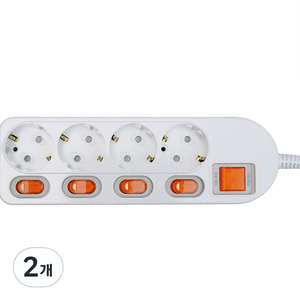 번개표 개별형 멀티탭 전선형 4구 WI-MC1645, 3m, 혼합색상, 2개