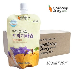 국내산 자연그대로만든 도라지배즙 아이들이 먹기편하고 맛있어요, 100ml, 20개