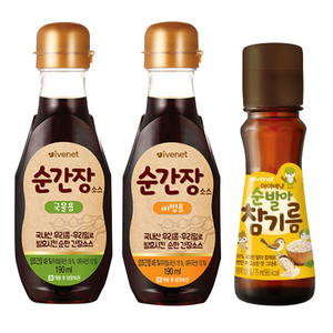 아이배냇 간장(국물용) + 간장(비빔용) + 참기름, 1개, 190ml