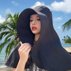 모니즈 살안타템 대왕 햇빛가리개 소두핏 바캉스 모자 와이드형