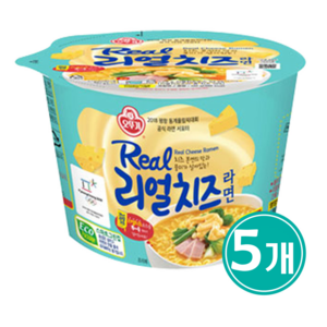 오뚜기 리얼치즈라면 용기 120g, 5개