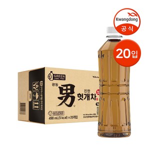 광동진한헛개차 그린 무라벨, 490ml, 20개