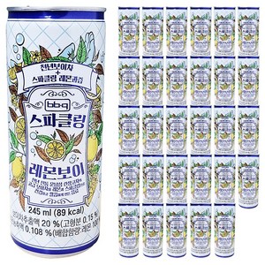 BBQ 비비큐 스파클링 레몬보이캔 / 천년보이차 + 스파클링 레몬과즙 탄산음료, 245ml, 30개