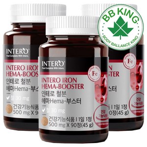 인테로 철분 헤마 Hema - 부스터 45g, 90정, 3개