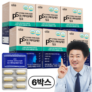 포스파티딜세린 식약청인증 징코 기억력 인지력 개선 알레, 30정, 6박스