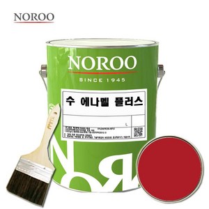 노루페인트 수 에나멜 철재 목재 페인트 1L 기존색상 + 붓세트, 유광적색, 1개