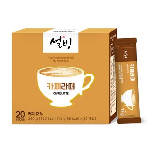 설빙 카페라떼 20입, 14g, 20개입, 1개