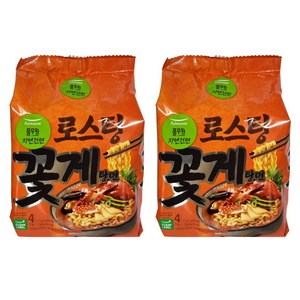 풀무원 꽃게탕면 412g 1봉지 (103g x 4개입) x 2개 생면식감 라면 건면, 8개