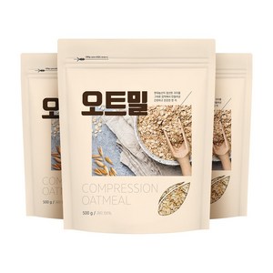 현대농산 오트밀 1.5kg (500gX3봉) 귀리 100% 시리얼, 500g, 3개