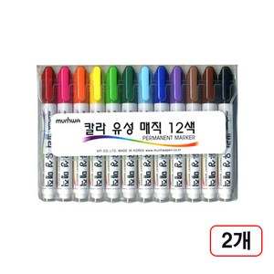 문화)칼라유성매직 12색세트 2개입