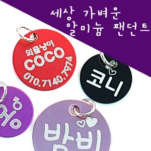 메이플펫 녹슬지않는 알루미늄인식표 팬던트별도판매, 01.알루미늄 원형레드S, 1개