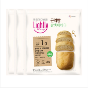 라이틀리 곤약빵쌀치아바타 240g(60g 4입) x 3봉, 3개, 240g