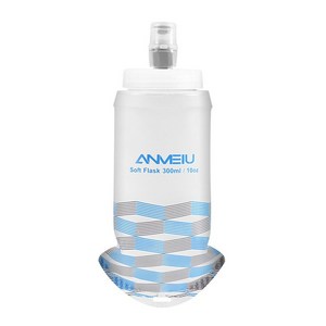 300ml 소프트 접이식 접을 수있는 물병 소프트 TPU 음료수 병 물 가방 플라스크 야외 스포츠 러닝 사이클링, 흰색 300ml