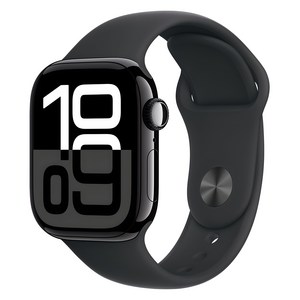 Apple 애플워치 10 GPS, 42mm, 제트 블랙 / 블랙 스포츠 밴드, M/L