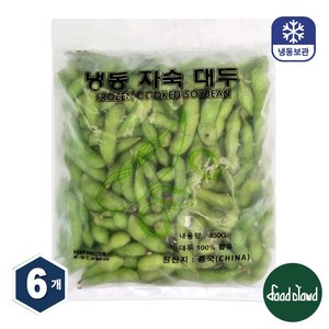 냉동 자숙 대두 콩 450g 껍질콩 잡곡 농산물 풋콩 에다마메 완두콩 주전부리 안주용, 6개