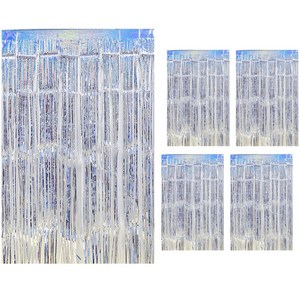 퍼투 컬러풀 파티커튼 100 x 200cm, 5개입, 실버