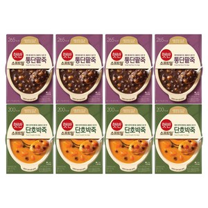 비비고 단호박죽 280g*4+통단팥죽 280g*4, 280g, 8개, 280g