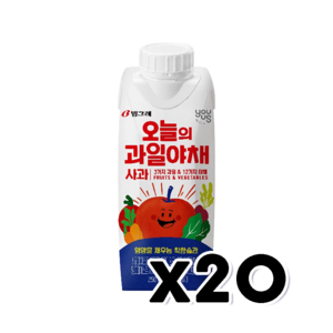 유어스 오늘의과일야채사과 건강음료 250ml x 20개