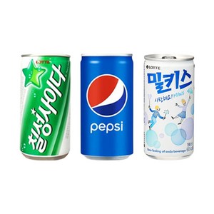 코카콜라&밀키스&사이다190ml x 각10개(총30개) 업소용/콜라/사이다/밀키스/탄산음료/미니음료/소캔음료, 1세트, 190ml