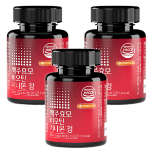 맥주효모 비오틴 식약청인증 독일산 메이제이 60정, 30g, 3개